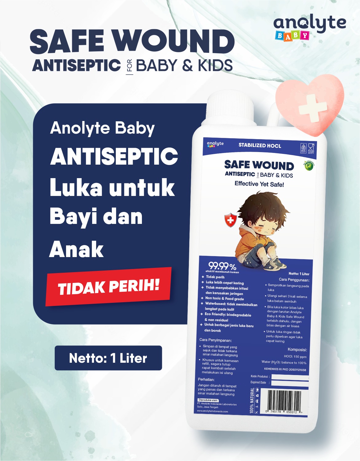 Anolyte Baby Safe Wound 1 L
